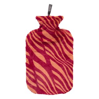 fashy Wärmflasche 2,0 ltr. weicher Flauschbezug rot-orange