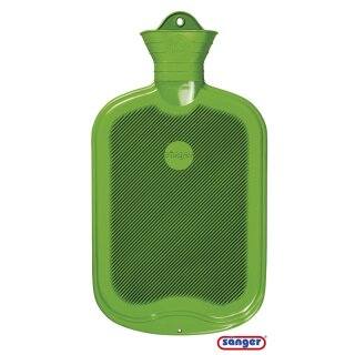 Sänger® Gummi-Wärmflasche apfelgrün, einseitig Lamelle, 2,0 ltr.