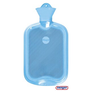 Sänger® Gummi-Wärmflasche hellblau, einseitig Lamelle, 2,0 ltr.