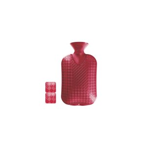 fashy Wärmflasche 2,0 ltr. rot, beidseitig glatt
