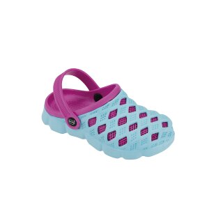 fashy Clog Sephia, Kinder Badeschuhe, Farbe: blau-pink